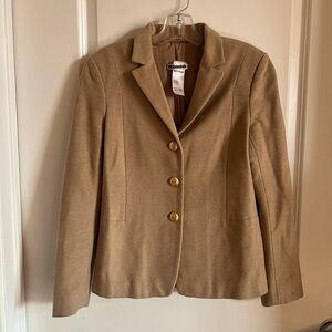 Jill Sander Cashmere-Wool Blend Tan Blazer - EU 36 US Size 6